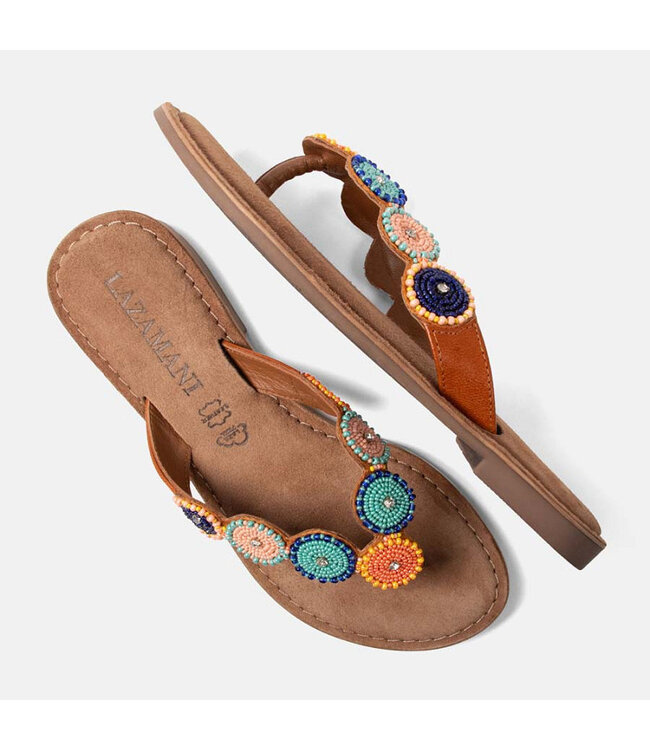 Lazamani | Dames | Teenslippers | Tan Multi (LA75453 Tan Multi)