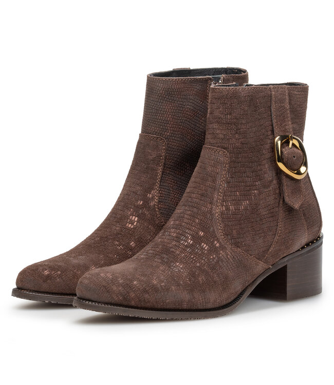 Floris van Bommel | Dames | Korte Laarzen | Dark Brown  (50065-21-04)