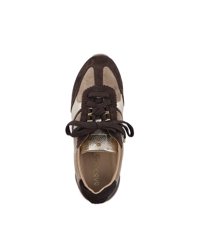 Babouche | Dames | Sneakers | Dark Brown/Noce/Gold (Saffa-219)
