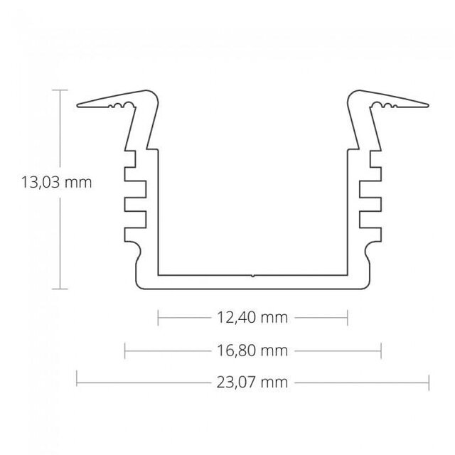 LED inbouw profiel inclusief klikafdekking 23,07mm x 13,47mm - 03ALU