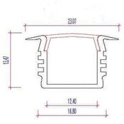 LED inbouw profiel inclusief klikafdekking 23,07mm x 13,47mm - 03ALU