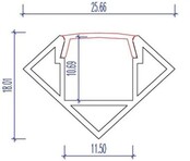 LED hoekprofiel 25,66mm x 18,01mm - C23ALU
