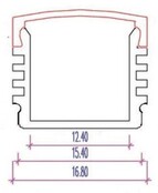LED strip profiel inclusief opaal klikafdekking 16,8mm x 13,01mm - 05.1ALU