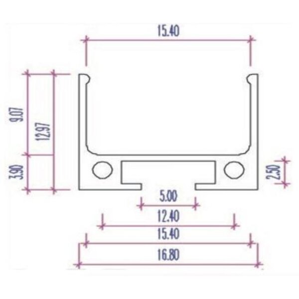 Luksus LED profielen LED profiel ophang systeem / Kabelgoot 1 meter 16,8mm x 12,97mm - PL10ALU