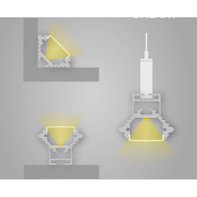 LED hoekprofiel inclusief opaal klikafdekking 33.60 mm x 26.52 mm - C11ALU