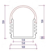 LED profiel inclusief afdekking 16,8mm x 12,4mm - 05.2ALU