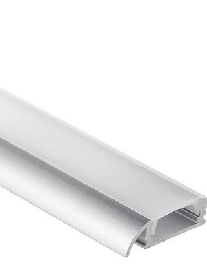 Half gebogen opbouw LED profiel inclusief klikafdekking 25,09mm x 6mm - 17ALU