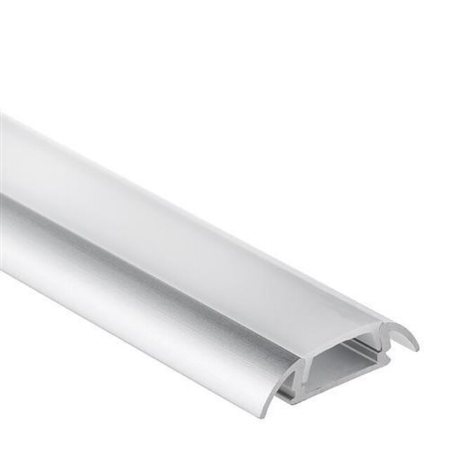 Half gebogen opbouw LED profiel 2 meter inclusief klikafdekking 25,09mm x 6mm - 17ALU