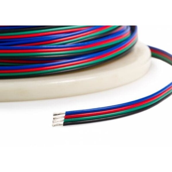 Luksus - LED strip aansluitkabel 4 aderige RGB aansluitkabel 1 meter