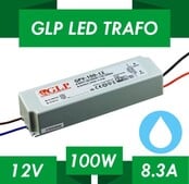 LED voeding 100W 12VDC 8,30A CV - Waterdicht IP67 - GLP GPV-100-12