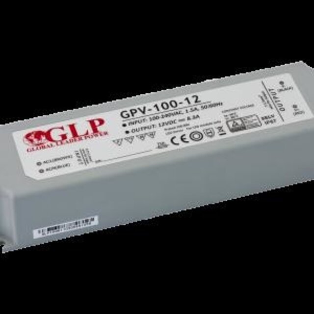 LED voeding 100W 12VDC 8,30A CV - Waterdicht IP67 - GLP GPV-100-12
