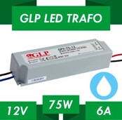 LED voeding 75W 12VDC 6,25A CV - Waterdicht IP67 - GLP GPV-75-12