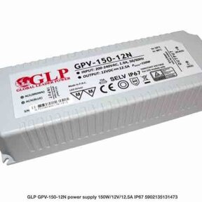 LED voeding 150W 12VDC 10A CV - Waterdicht IP67 - GLP GPV-150-12