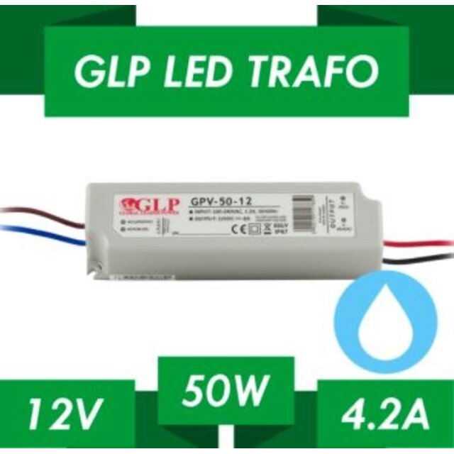 LED voeding 50W 12VDC 4,2A CV - Waterdicht IP67 - GLP GPV-50-12