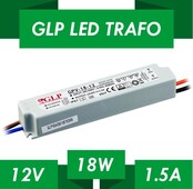 LED voeding 18W 12VDC 1,5A CV - Waterdicht IP67 - GLP GPV-18-12