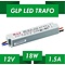 GLP LED voeding  LED voeding 18W 12VDC 1,5A CV - Waterdicht IP67 - GLP GPV-18-12