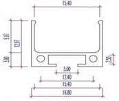 LED profiel ophang systeem / Kabelgoot 2 meter 16,8mm x 12,97mm - PL10ALU