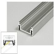 LED profiel inclusief afdekking 24mm x 9mm - 09ALU