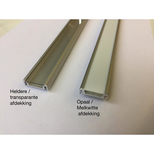 LED profiel inclusief afdekking 24mm x 9mm - 09ALU