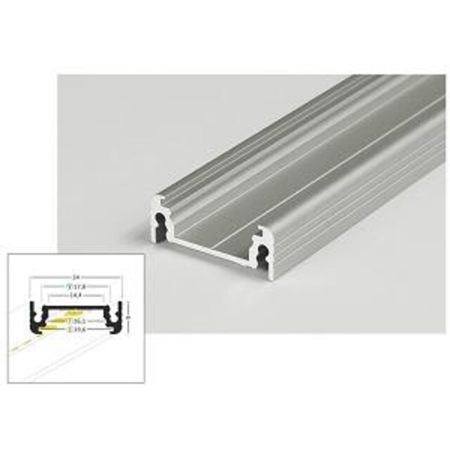 LED profiel inclusief afdekking 24mm x 9mm - 09ALU