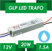 LED voeding 20W 12VDC 2A CV - Waterdicht IP67 - GLP GPV-20-12