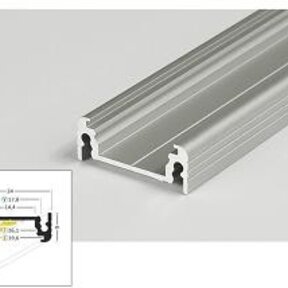 LED strip profiel 2 meter 24mm x 9mm - helder / transparant