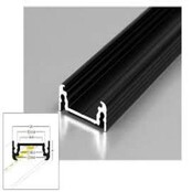 Zwart LED profiel inclusief afdekking 24mm x 9mm - 09ZWART