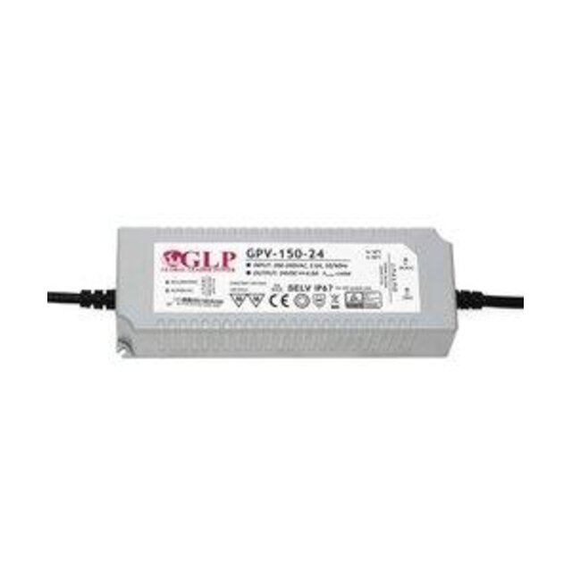 LED voeding 150W 24VDC 6,25A CV – Waterdicht IP67 – GLP GPV-150-24