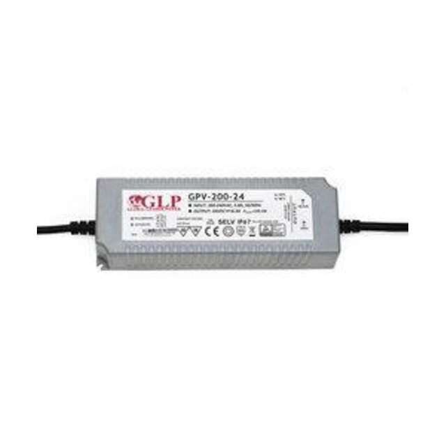 LED voeding 200W 24VDC 8,33A CV – Waterdicht IP67 – GLP GPV-200-24