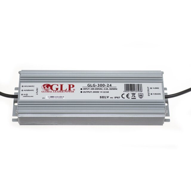 LED voeding 300W 24VDC 12.5A CV – Waterdicht IP67 – GLP GLG-300-24