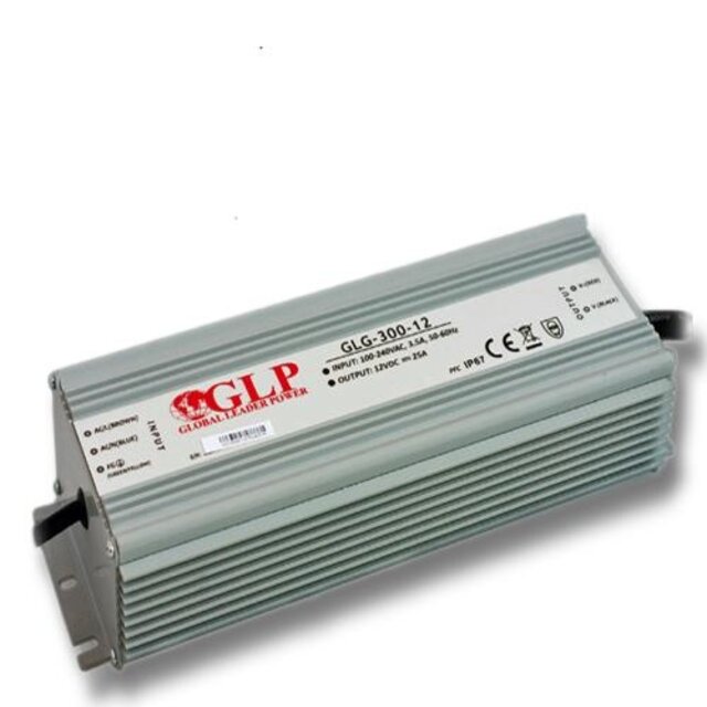 LED voeding 300W 12VDC 25A CV - Waterdicht IP67 - GLP GPV-300-12