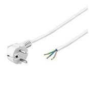 Geaarde LED voeding stroomkabel - wit - 1,5 meter - 3 aderig