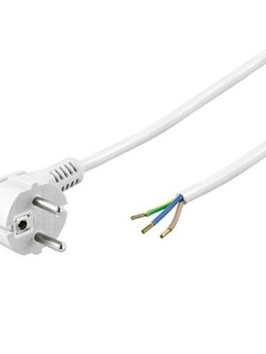 Geaarde LED voeding stroomkabel - wit - 1,5 meter - 3 aderig
