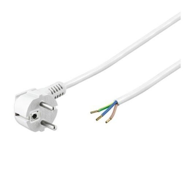 Geaarde LED voeding stroomkabel - wit - 1,5 meter - 3 aderig