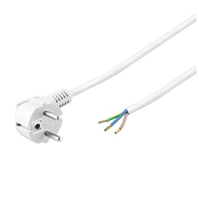 Geaarde LED voeding stroomkabel - wit - 1,5 meter - 3 aderig