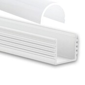 Wit LED profiel inclusief half ronde klikafdekking 16,8mm x 20,84mm - 05.2WIT