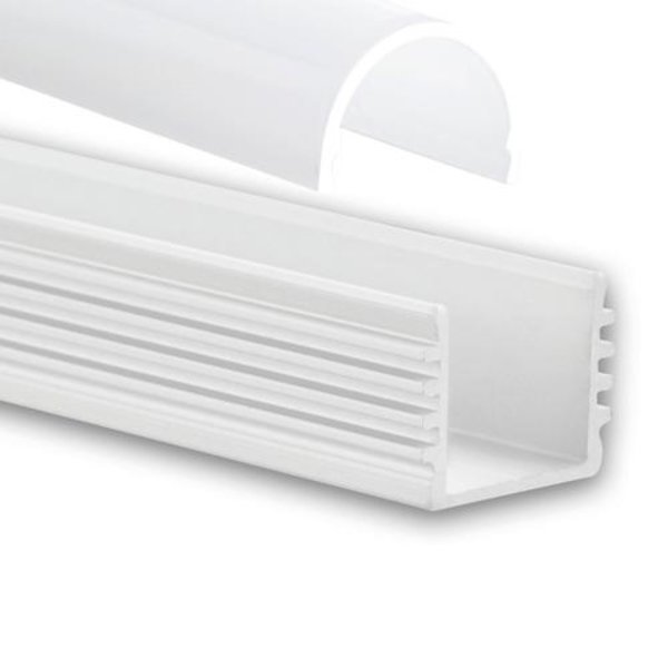 Luksus LED profielen Wit LED profiel inclusief half ronde afdekking 16,8mm x 20,84mm - 05.2WIT