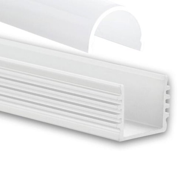 Wit LED profiel inclusief half ronde klikafdekking 16,8mm x 20,84mm - 05.2WIT