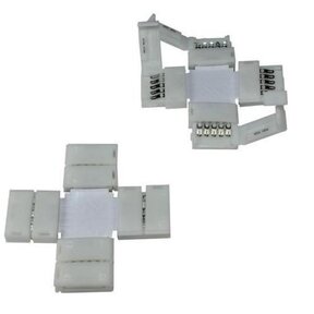 4 weg connector voor RGBW LED strips – 12mm breed