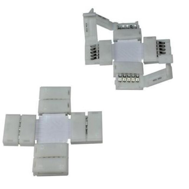 4 weg connector voor RGBW LED strips – 12mm breed - IP20