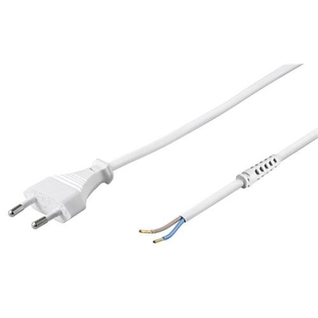 Euro stekker voor LED voedingen - stroomkabel – wit – 1 meter