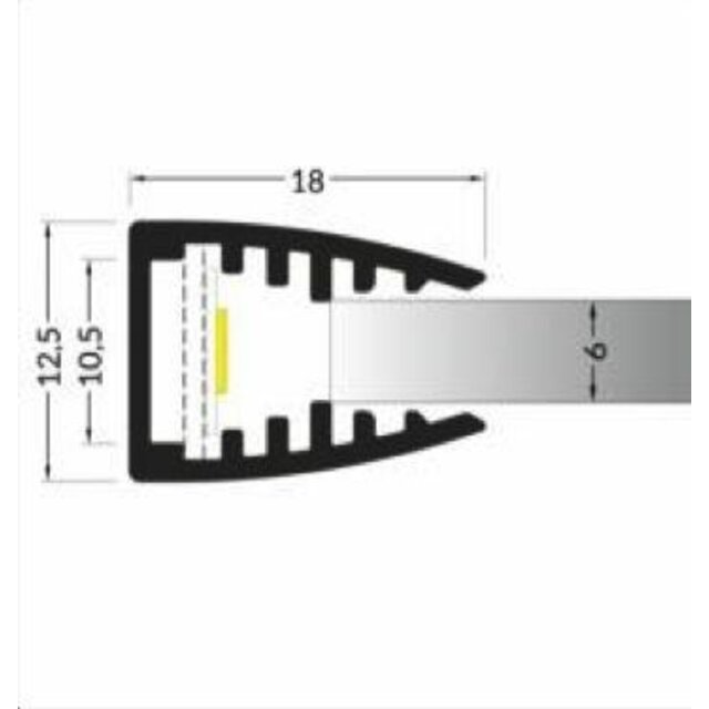 LED strip glasplaat profiel 1 meter MK10