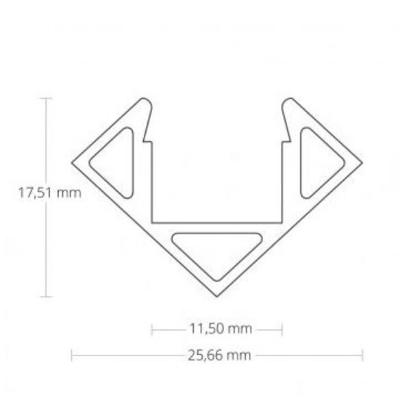 Luksus LED profielen Zwart LED hoekprofiel 25,66mm x 18,01mm - C23ZWART