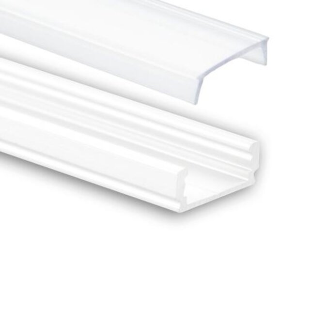 Wit LED profiel inclusief klikafdekking 16,8mm x 6,47mm - 01WIT