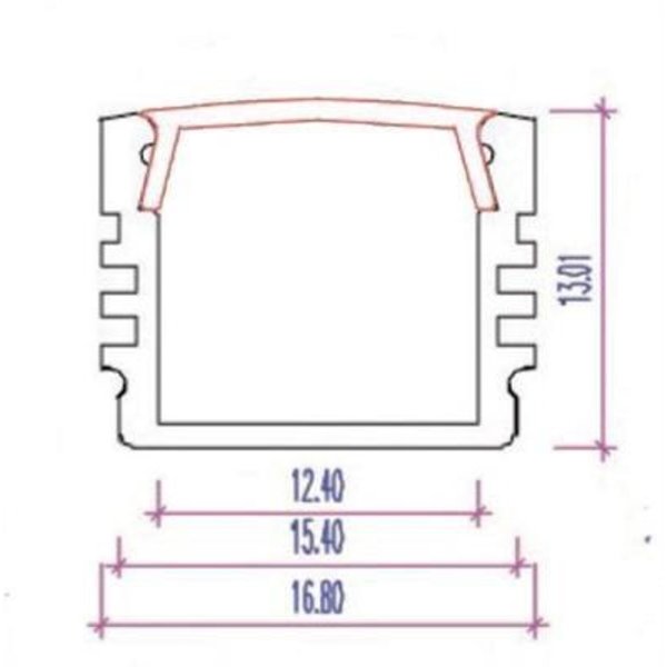 Luksus LED profielen Wit opbouw LED profiel inclusief afdekking 16,8mm x 13,01mm - 02WIT