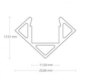 Wit LED hoekprofiel 25,66mm x 18,01mm - C23WIT