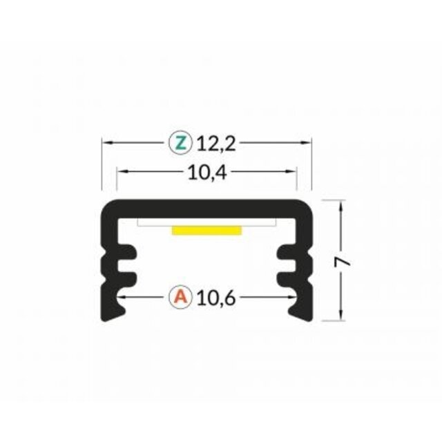 Wit LED profiel inclusief afdekking 12,2mm x 7mm - SLIM100WIT