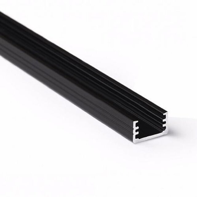 Zwart LED profiel inclusief afdekking 12,2mm x 7mm - SLIM100ZWART