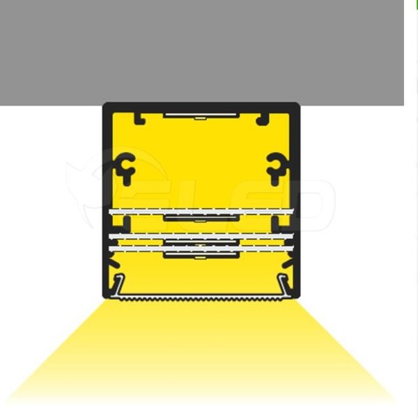 Luksus LED profielen LED profiel XL inclusief afdekking 53mm x 53mm - XL53ALU