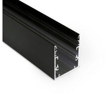 Zwart LED profiel XL inclusief opaal klikafdekking 53mm x 53mm - XL53ZWART